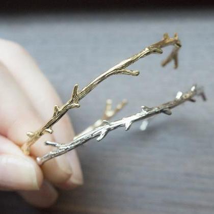 Tree Branch Adjustable Bangle Cuff Bracelet Gold..