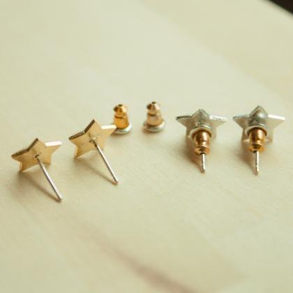 925 Silver Post Star Stud Earrings / Stars..