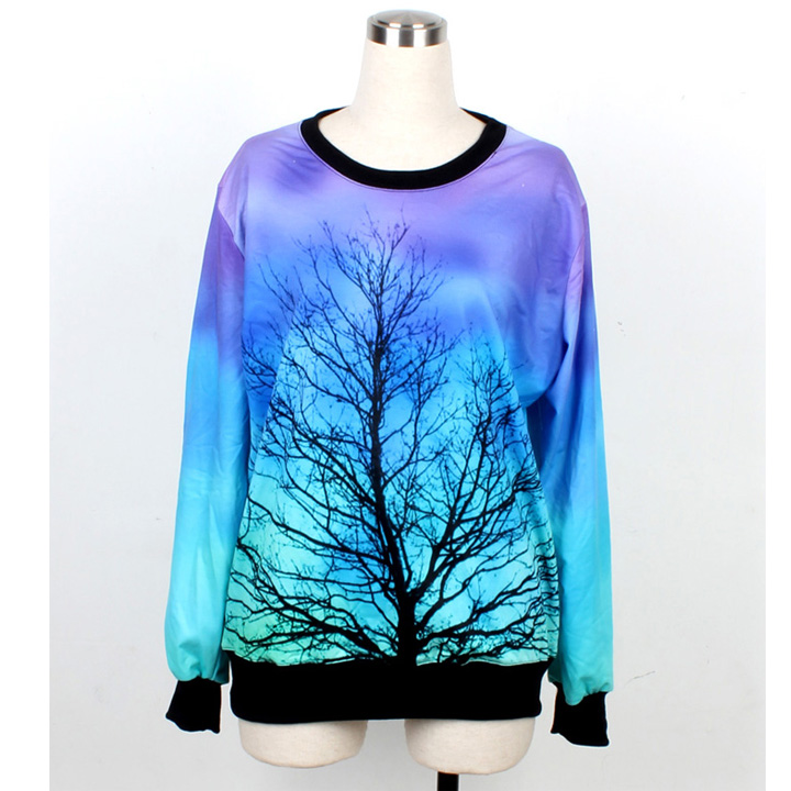 * * Galaxy Harajuku Style Sweatshirt Top Tee Sweater Hoodie - Starry Sky Moon Tree
