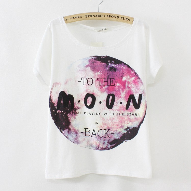 * Ship* Harajuku Kawaii Printed T-shirt - White - 1805743012