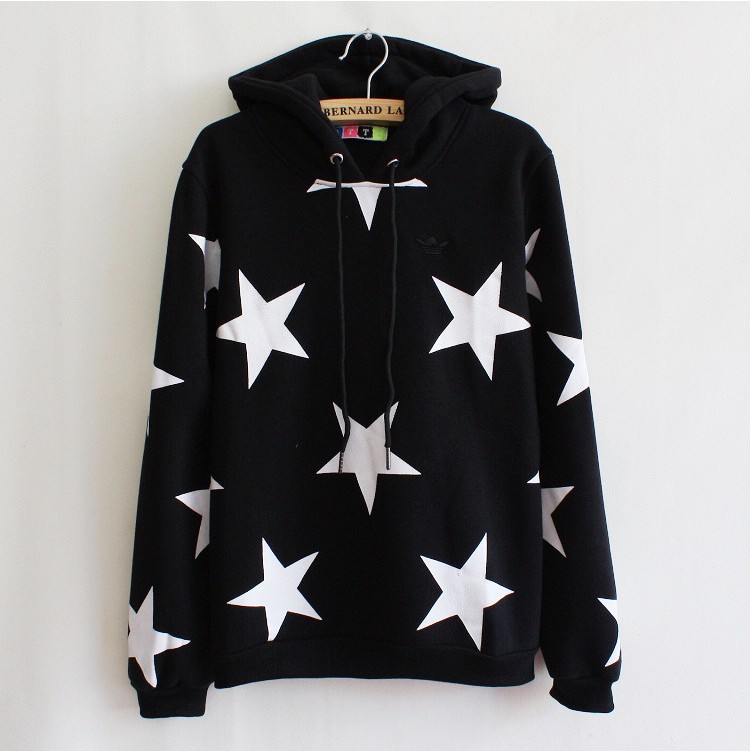 * Ship* Woomen Star Printed Hoodie Sweatshirt Sweater Kfashion Japanese Kawaii Harajuku Loose Fit