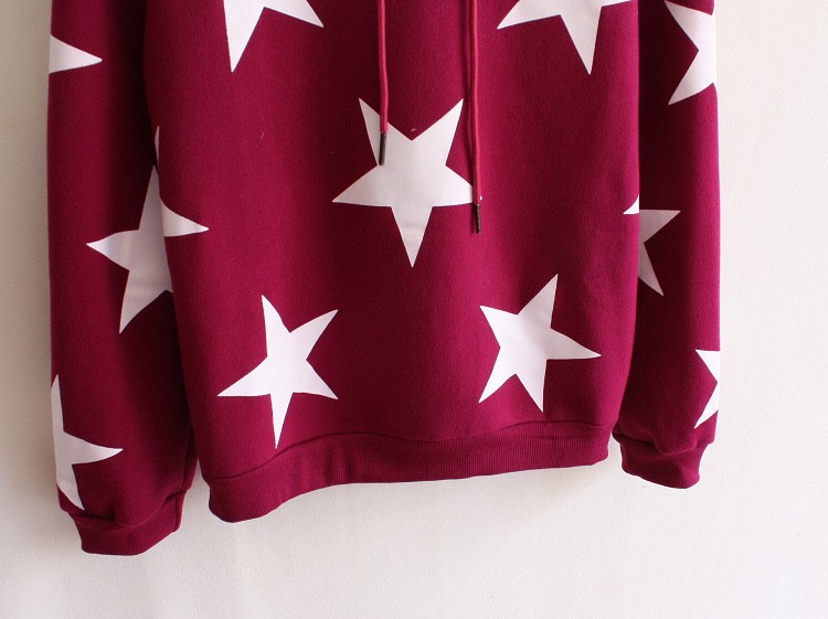 Kawaii Star Print Hoodie