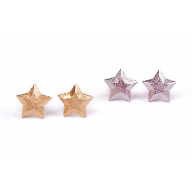 925 Silver Post Star Stud Earrings / Stars Earrings / Cute Earrings / Gold Silver
