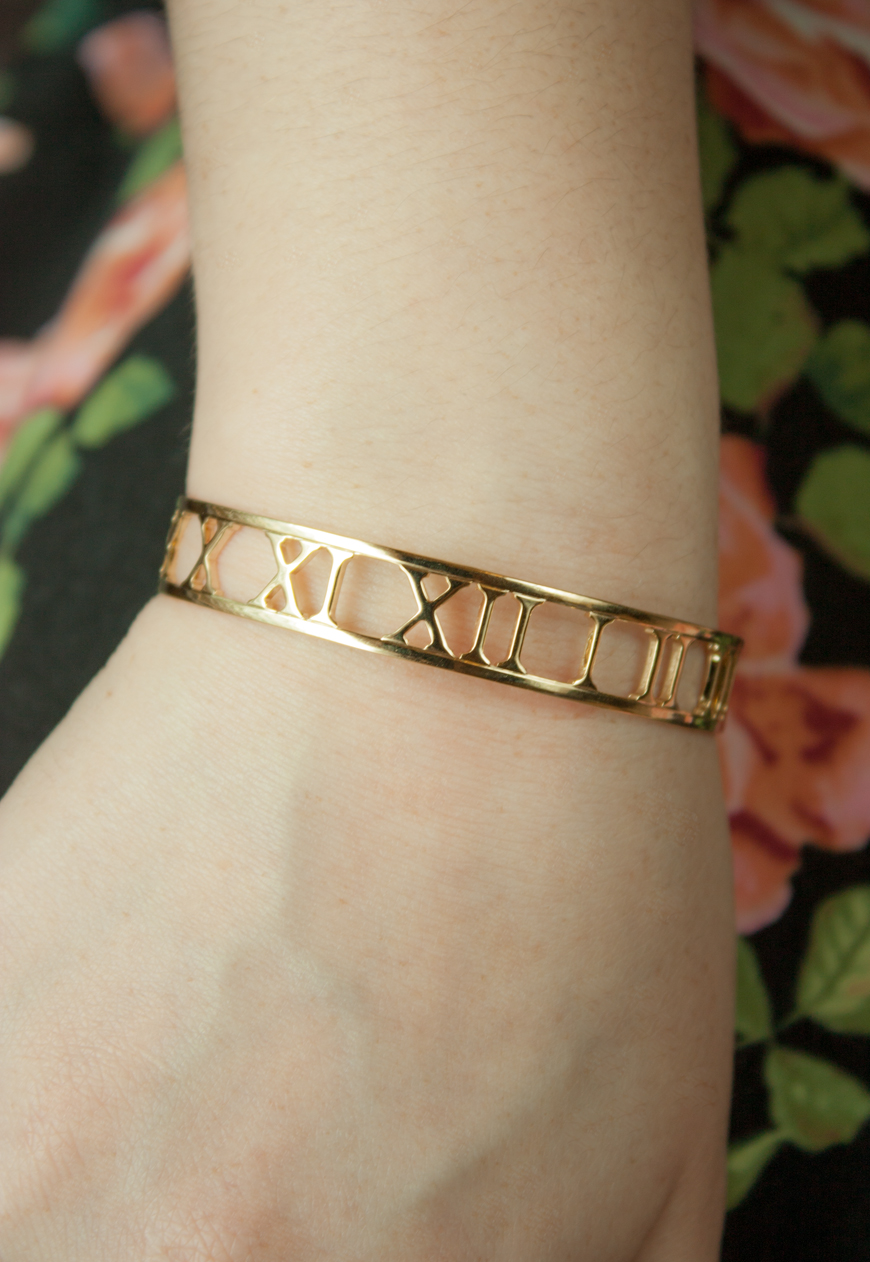 Roman Numerals Cuff Bracelet Bangle Rose Gold Silver Gold on Luulla