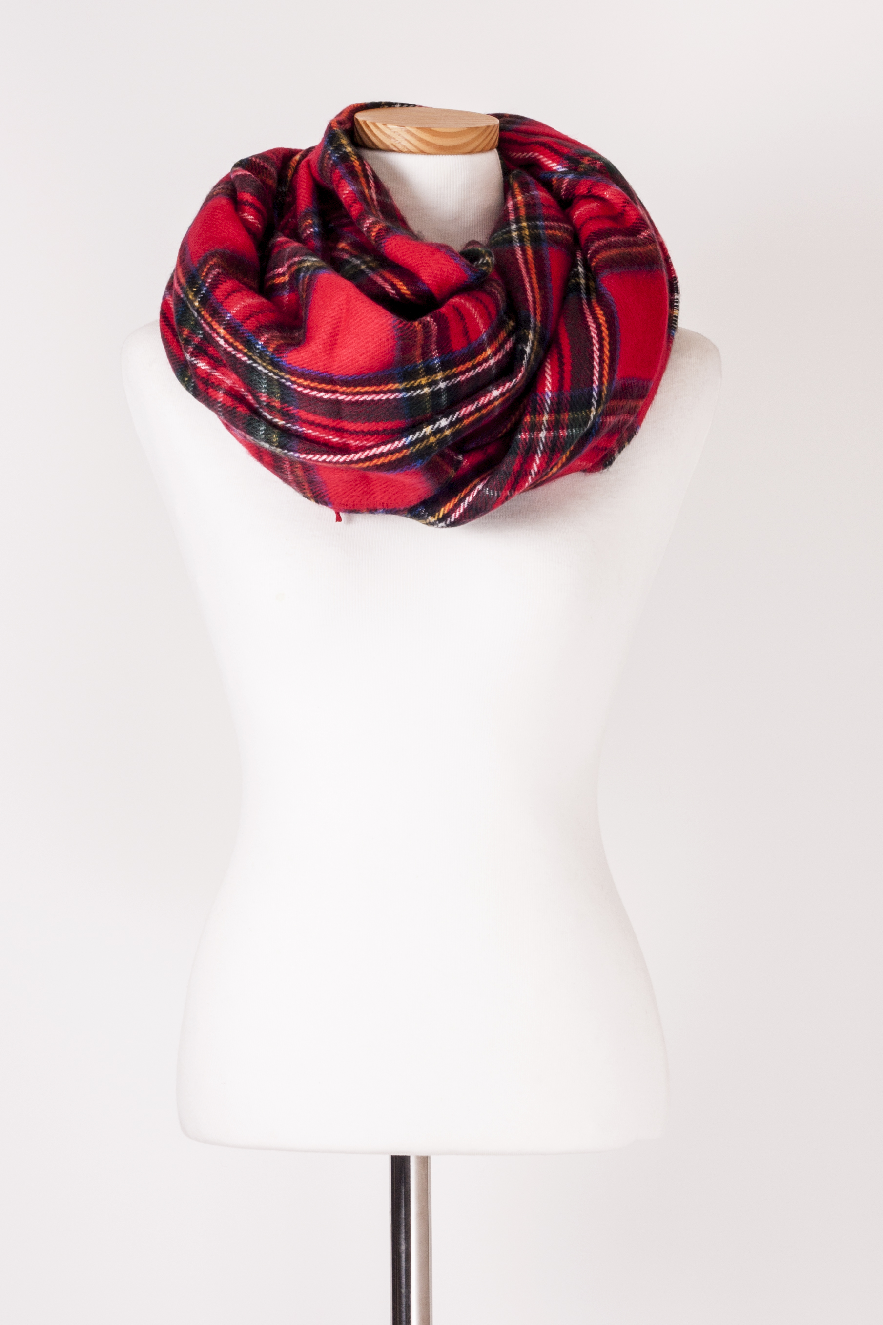 Zara Inspired Red Tartan Blanket Scarf Plaid Tartan Beige Red Fashion